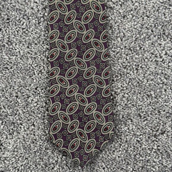 Burberry Burberrys Of London Vintage 100% Silk Men's Neck‎ Tie Paisley 57" x 4" - Picture 3 of 8